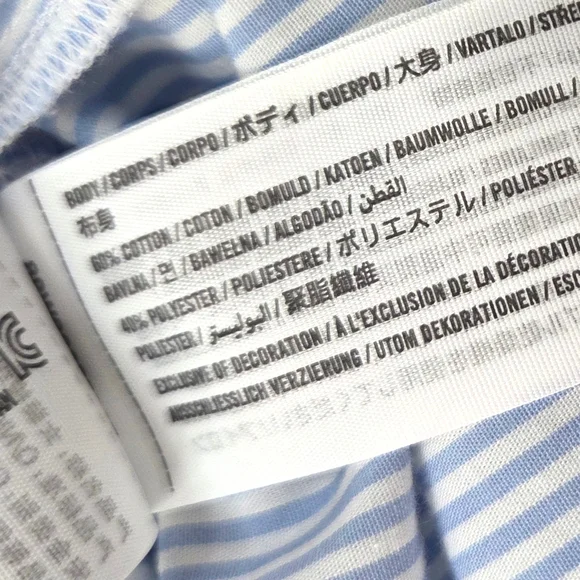 Abercrombie Oversized Cropped Poplin Dress Shirt NEW Womens Medium Blue White - Picture 8 of 11